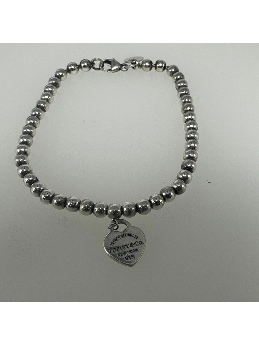 Tiffany Return To Tiffany Mini Heart Tag Ball Beads Bracelet 925 6.25”